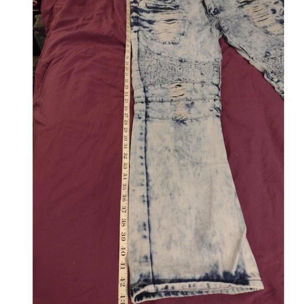 Gray Earth Men's Acid Washed Straight Leg Denim Jeans Sz. W42 - Picture 15 of 16